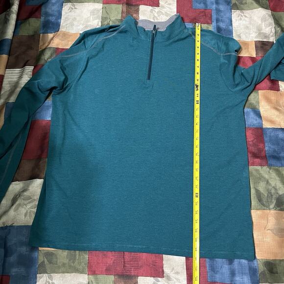 Tasc Bamboo Sweater Mens Size XXL Quarter Zip Performance Green Athletic Running - Picture 7 of 8